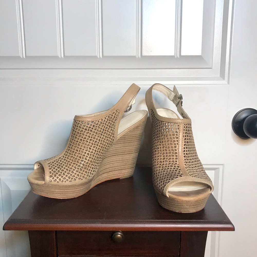 Tan wedges. COACH